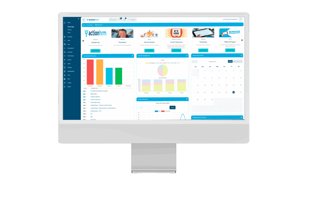 ActionHRM is a leading Australian owned and operated configurable full employee lifecycle HR SaaS solution for the global mid-market, servicing organisation sizes ranging from 100 to 5000+ employees, across all sectors.