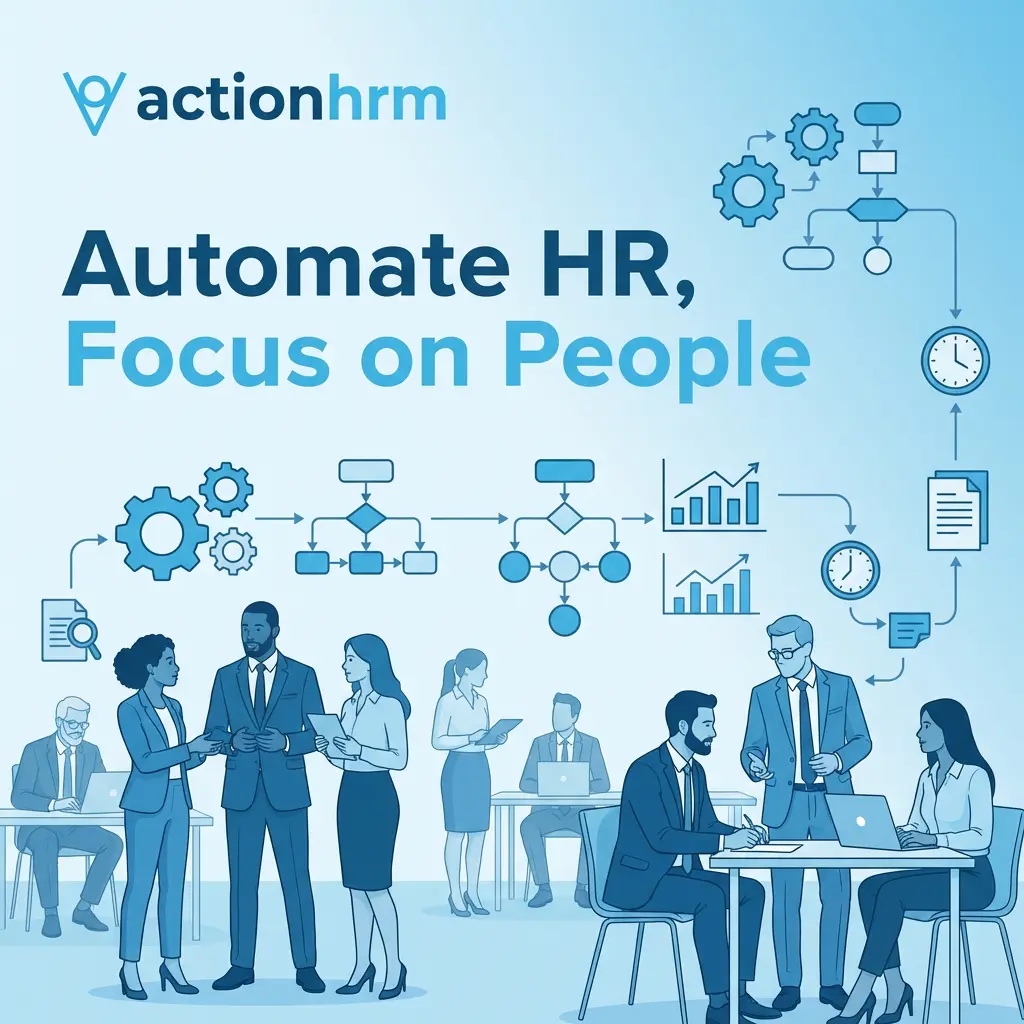 Automate HR, focus on people: a team collaborating around a meeting table